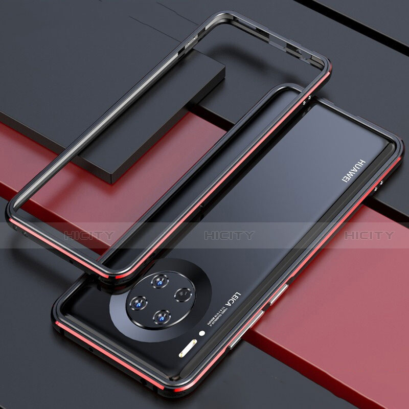 Funda Bumper Lujo Marco de Aluminio Carcasa para Huawei Mate 30 Rojo