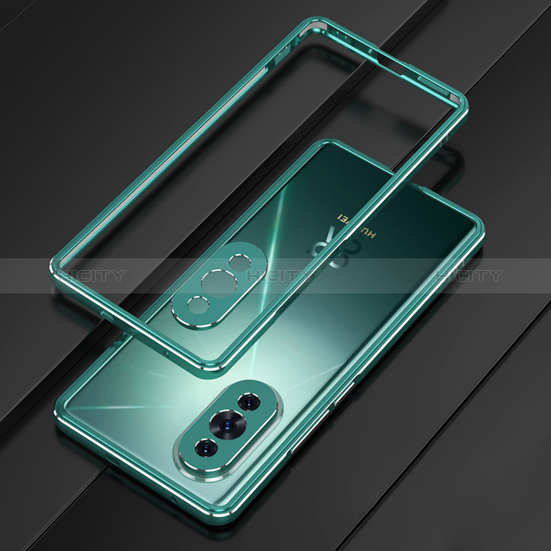 Funda Bumper Lujo Marco de Aluminio Carcasa para Huawei Nova 10 Verde