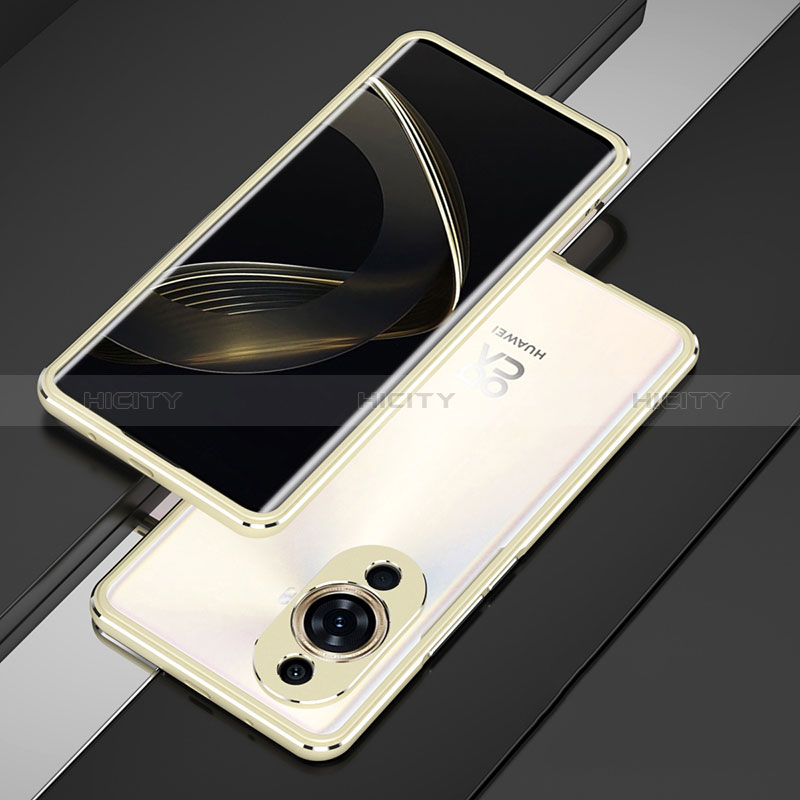 Funda Bumper Lujo Marco de Aluminio Carcasa para Huawei Nova 11 Oro