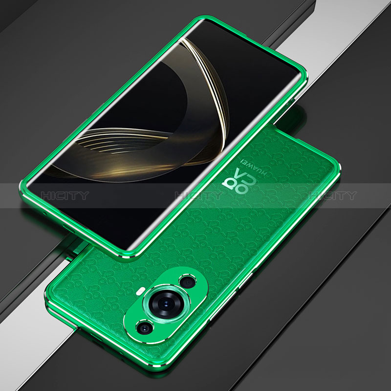 Funda Bumper Lujo Marco de Aluminio Carcasa para Huawei Nova 11 Verde