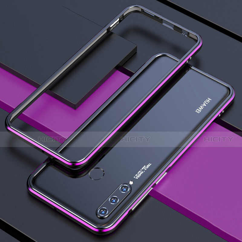 Funda Bumper Lujo Marco de Aluminio Carcasa para Huawei Nova 4e Morado