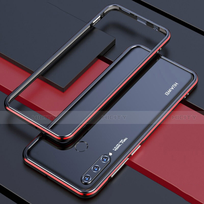 Funda Bumper Lujo Marco de Aluminio Carcasa para Huawei Nova 4e Rojo