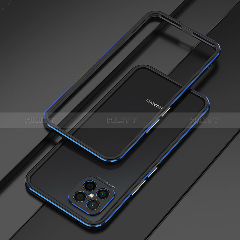 Funda Bumper Lujo Marco de Aluminio Carcasa para Huawei Nova 8 SE 4G Azul y Negro