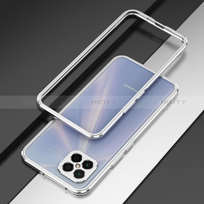 Funda Bumper Lujo Marco de Aluminio Carcasa para Huawei Nova 8 SE 4G Plata