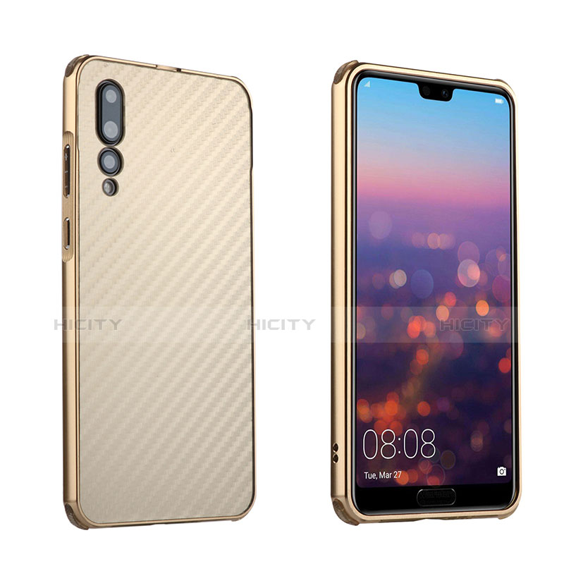 Funda Bumper Lujo Marco de Aluminio Carcasa para Huawei P20 Pro Oro