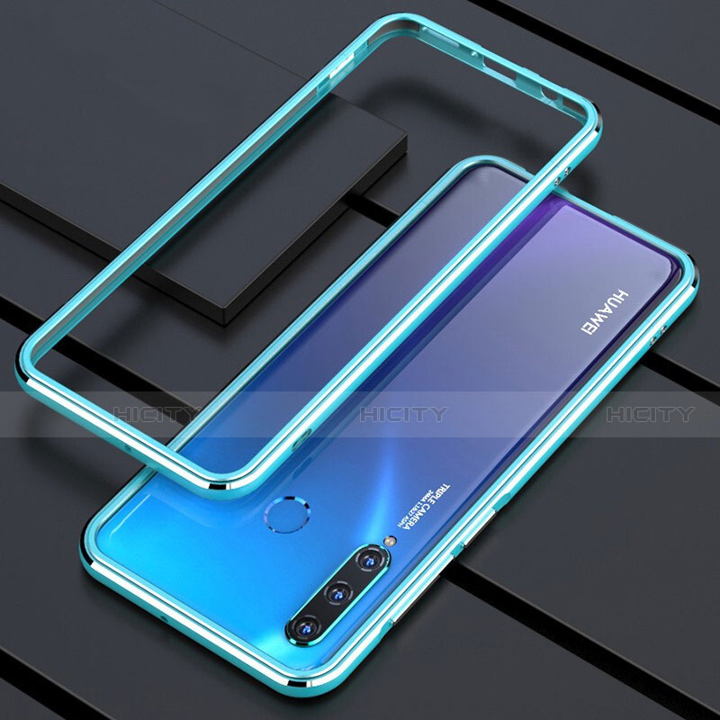 Funda Bumper Lujo Marco de Aluminio Carcasa para Huawei P30 Lite Azul