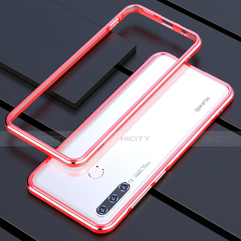 Funda Bumper Lujo Marco de Aluminio Carcasa para Huawei P30 Lite Oro Rosa