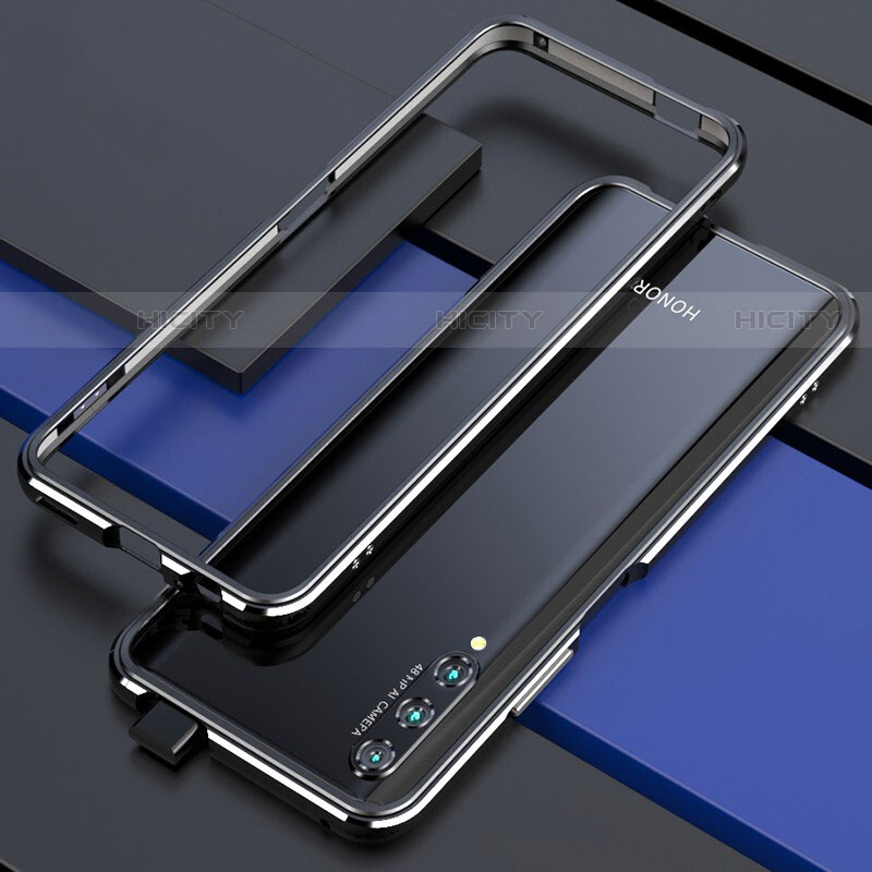 Funda Bumper Lujo Marco de Aluminio Carcasa para Huawei Y9s Plata y Negro