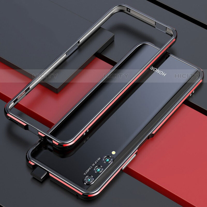 Funda Bumper Lujo Marco de Aluminio Carcasa para Huawei Y9s Rojo y Negro