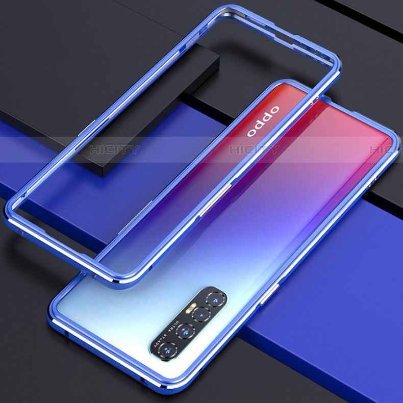 Funda Bumper Lujo Marco de Aluminio Carcasa para Oppo Find X2 Neo Azul