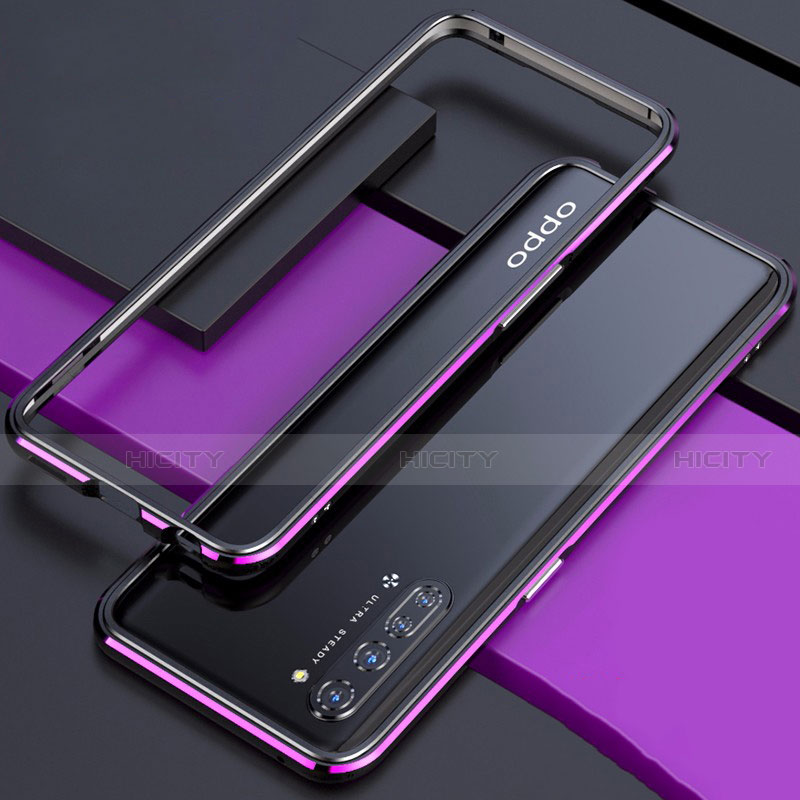 Funda Bumper Lujo Marco de Aluminio Carcasa para Oppo K7 5G Morado