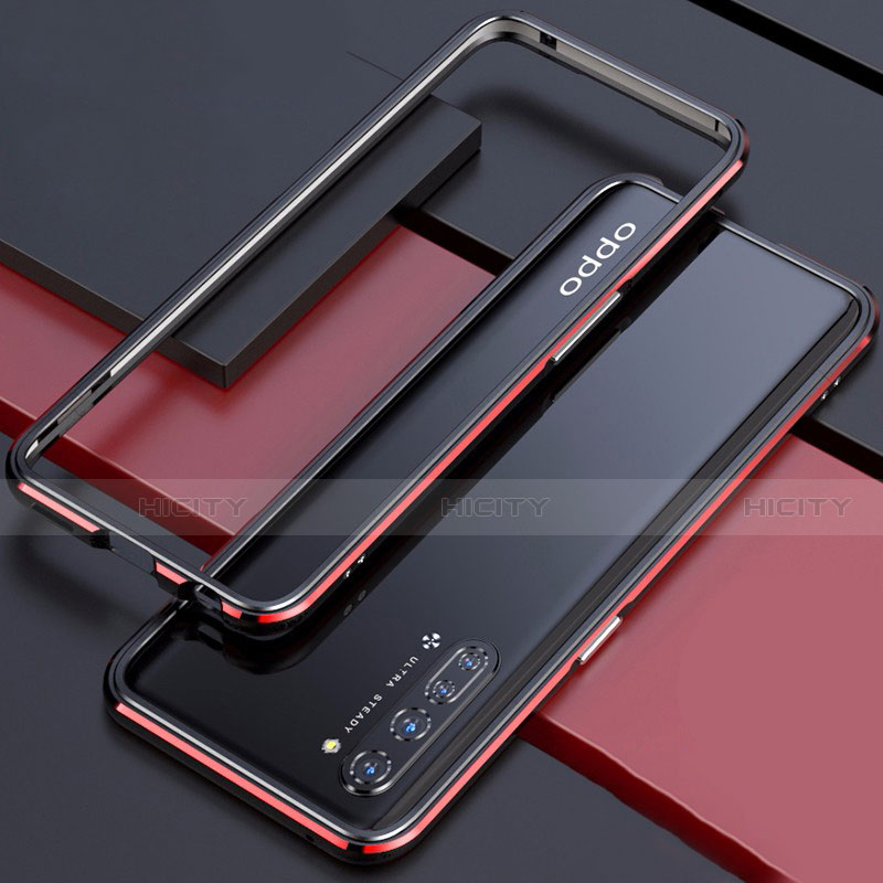 Funda Bumper Lujo Marco de Aluminio Carcasa para Oppo K7 5G Rojo