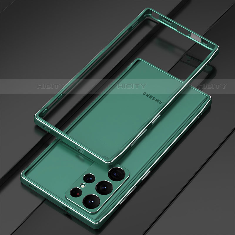 Funda Bumper Lujo Marco de Aluminio Carcasa para Samsung Galaxy S23 Ultra 5G Verde