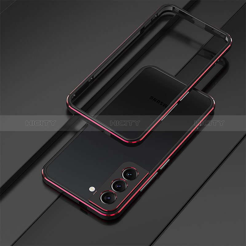 Funda Bumper Lujo Marco de Aluminio Carcasa para Samsung Galaxy S24 Plus 5G Rojo y Negro