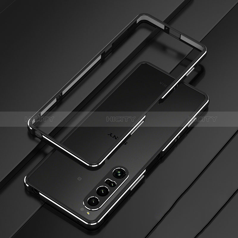 Funda Bumper Lujo Marco de Aluminio Carcasa para Sony Xperia 1 IV SO-51C Negro