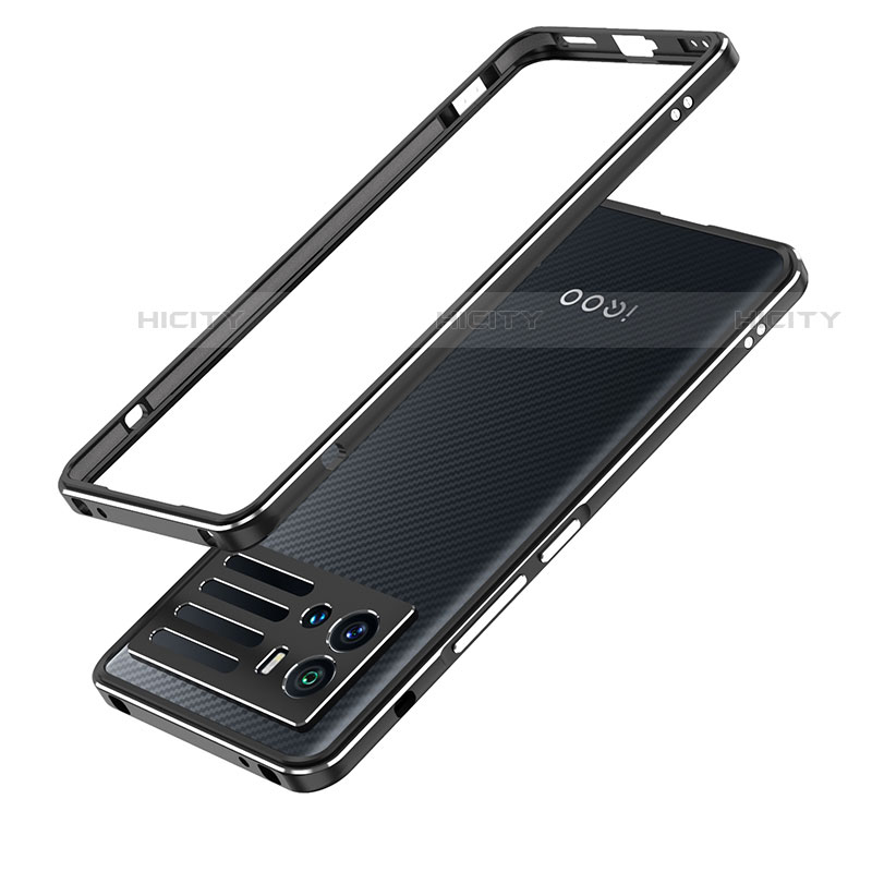 Funda Bumper Lujo Marco de Aluminio Carcasa para Vivo iQOO 9 Pro 5G Negro