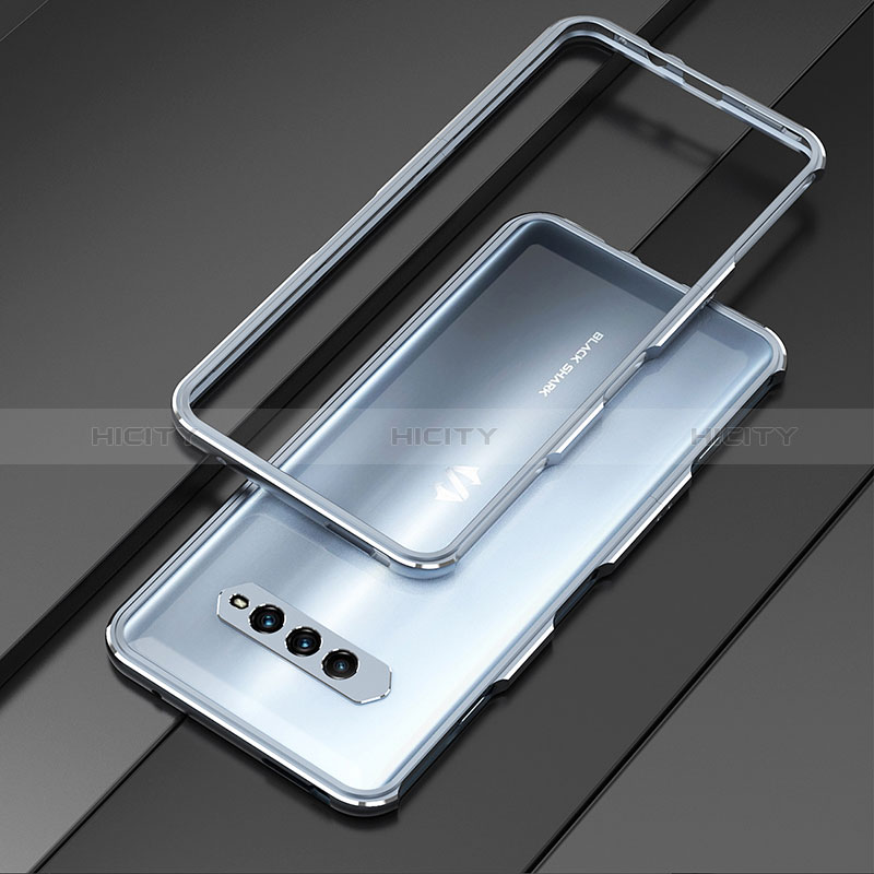 Funda Bumper Lujo Marco de Aluminio Carcasa para Xiaomi Black Shark 4 5G Plata