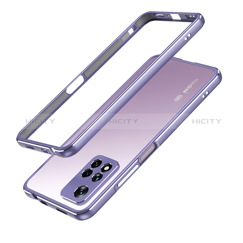 Funda Bumper Lujo Marco de Aluminio Carcasa para Xiaomi Mi 11i 5G (2022) Purpura Claro