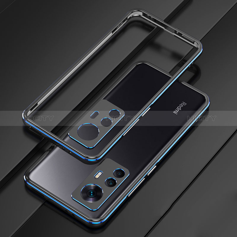 Funda Bumper Lujo Marco de Aluminio Carcasa para Xiaomi Mi 12T 5G Azul y Negro