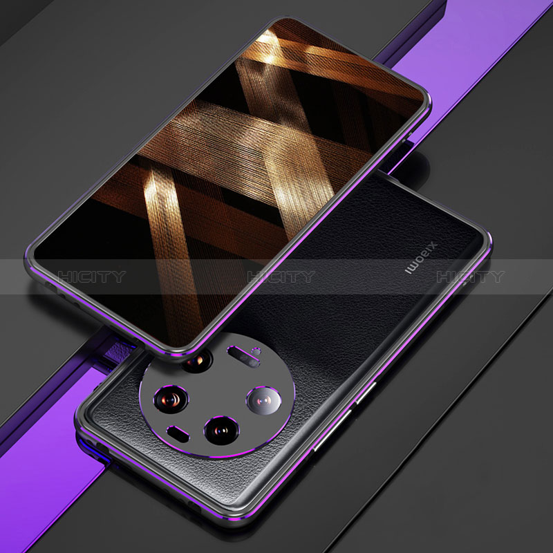 Funda Bumper Lujo Marco de Aluminio Carcasa para Xiaomi Mi 13 Ultra 5G Morado