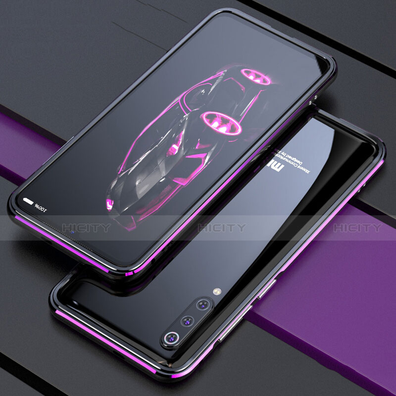 Funda Bumper Lujo Marco de Aluminio Carcasa para Xiaomi Mi 9 Lite Morado