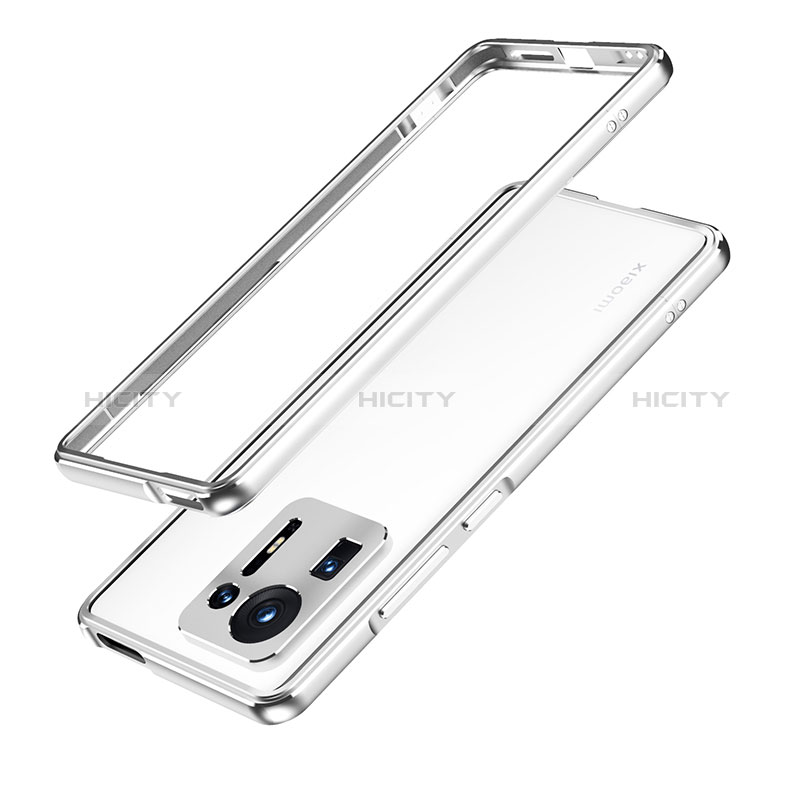 Funda Bumper Lujo Marco de Aluminio Carcasa para Xiaomi Mi Mix 4 5G Plata