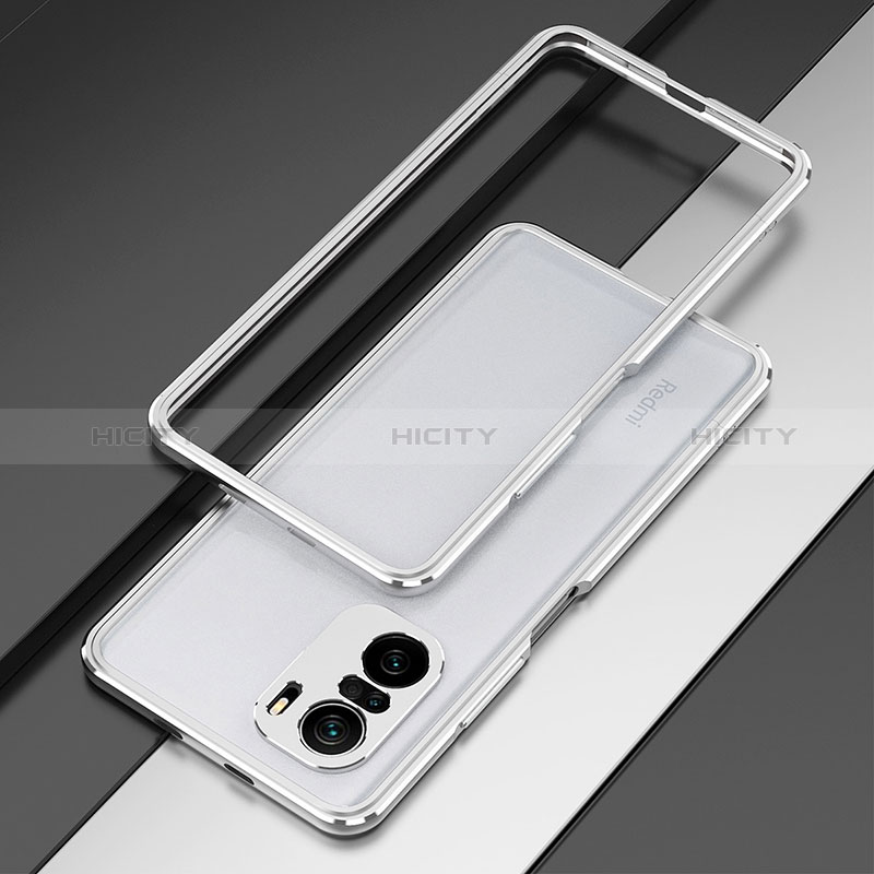 Funda Bumper Lujo Marco de Aluminio Carcasa para Xiaomi Poco F3 5G Plata