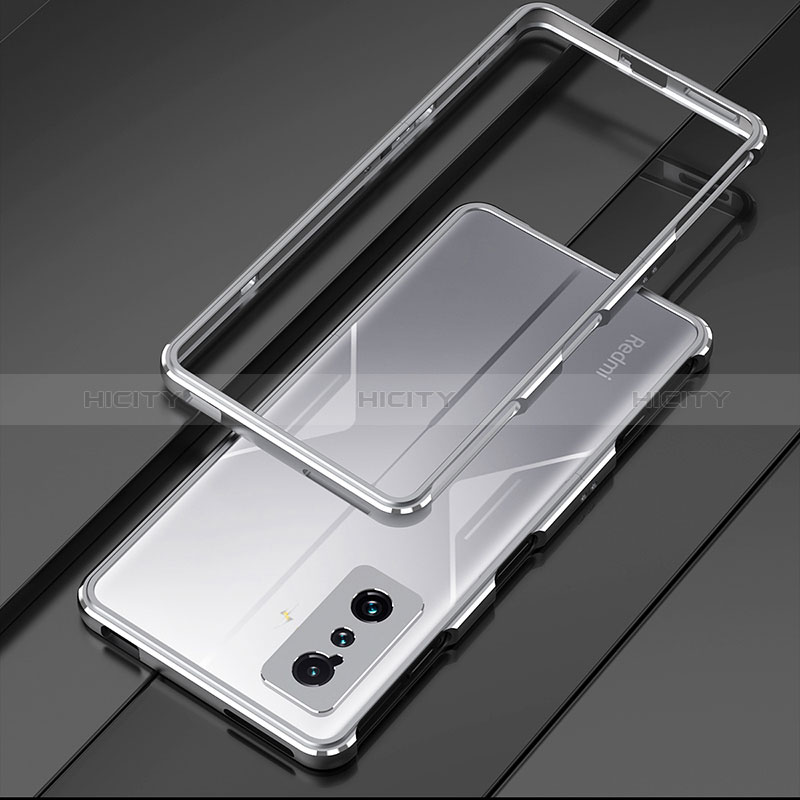 Funda Bumper Lujo Marco de Aluminio Carcasa para Xiaomi Redmi K50 Gaming 5G Plata