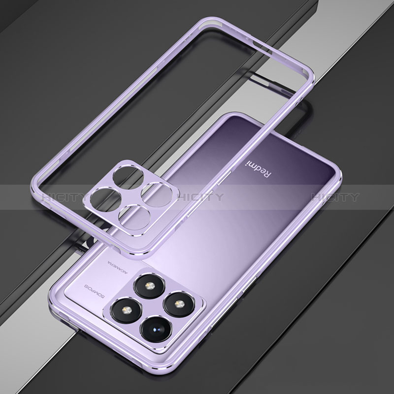 Funda Bumper Lujo Marco de Aluminio Carcasa para Xiaomi Redmi K70E 5G Morado