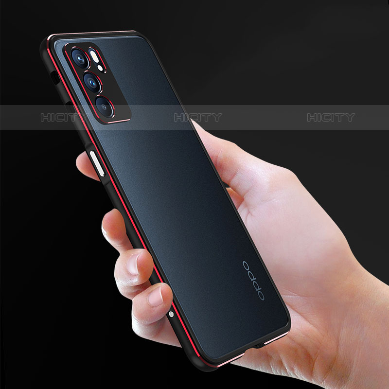 Funda Bumper Lujo Marco de Aluminio Carcasa S01 para Oppo Reno6 5G