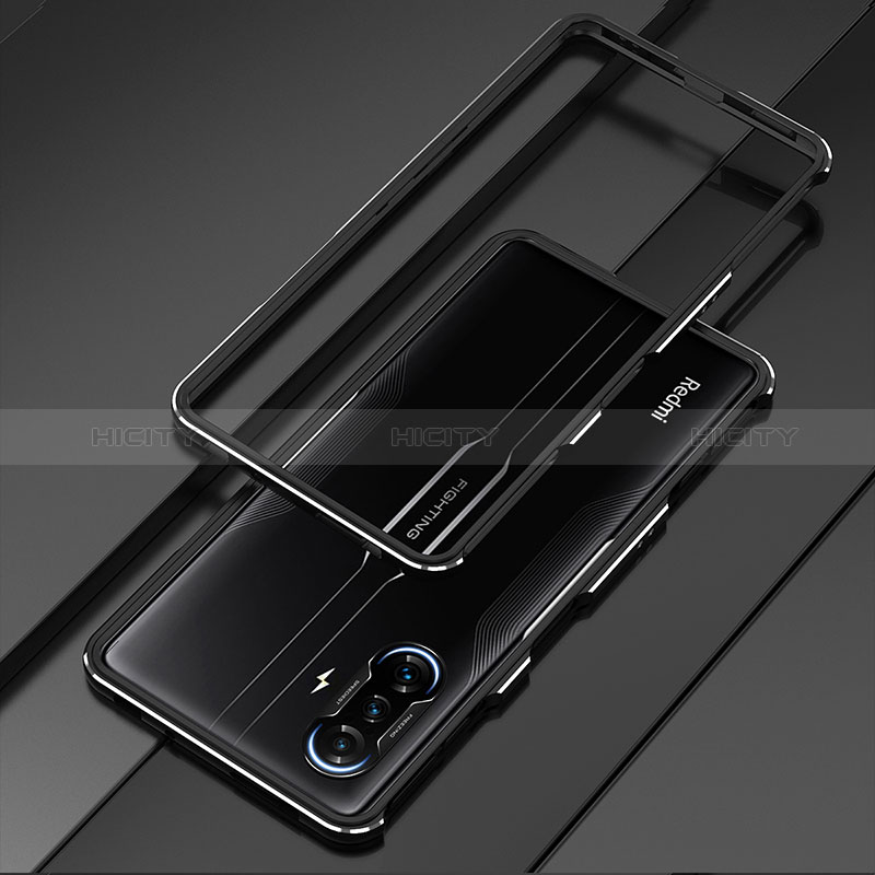 Funda Bumper Lujo Marco de Aluminio Carcasa S01 para Xiaomi Poco F3 GT 5G Negro