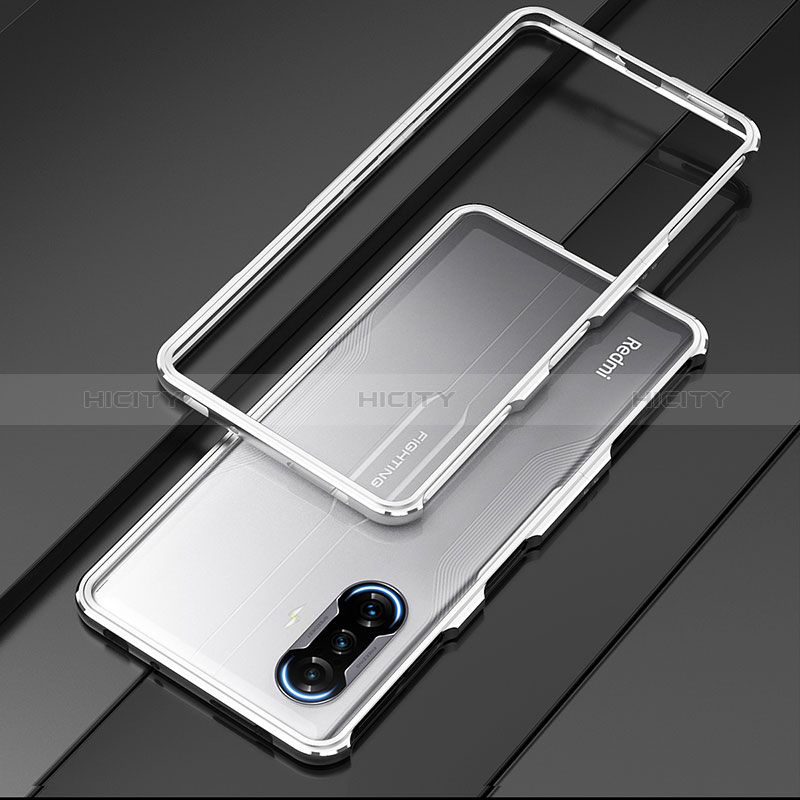 Funda Bumper Lujo Marco de Aluminio Carcasa S01 para Xiaomi Poco F3 GT 5G Plata