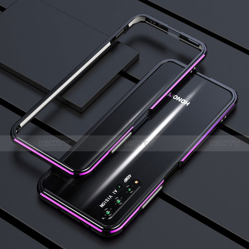 Funda Bumper Lujo Marco de Aluminio Carcasa T01 para Huawei Honor 20S Morado