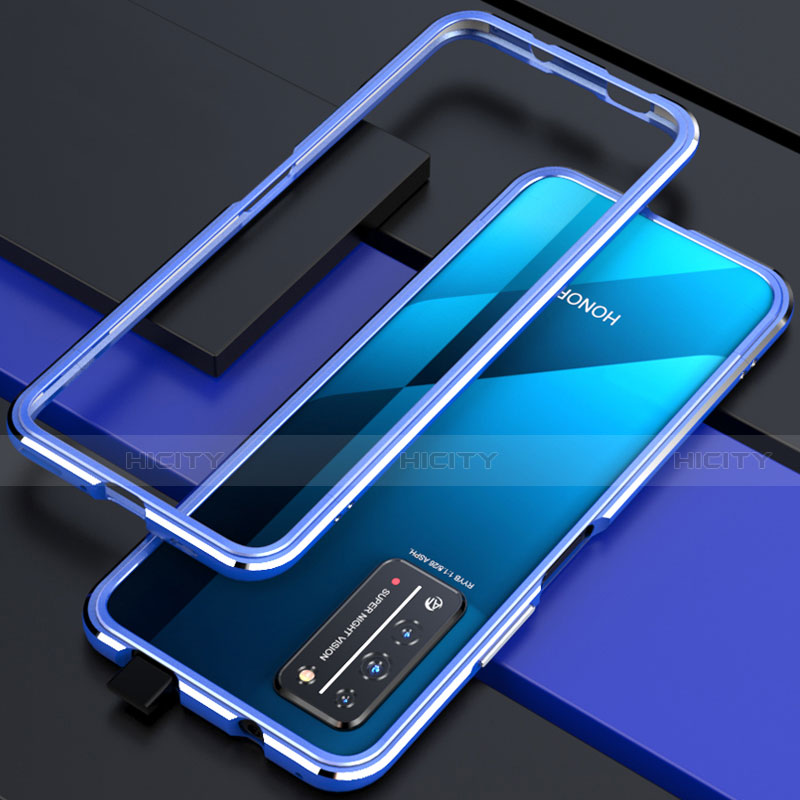 Funda Bumper Lujo Marco de Aluminio Carcasa T01 para Huawei Honor X10 5G Azul