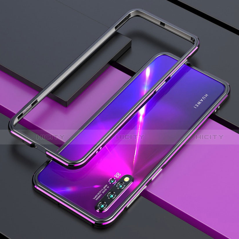 Funda Bumper Lujo Marco de Aluminio Carcasa T01 para Huawei Nova 5 Morado