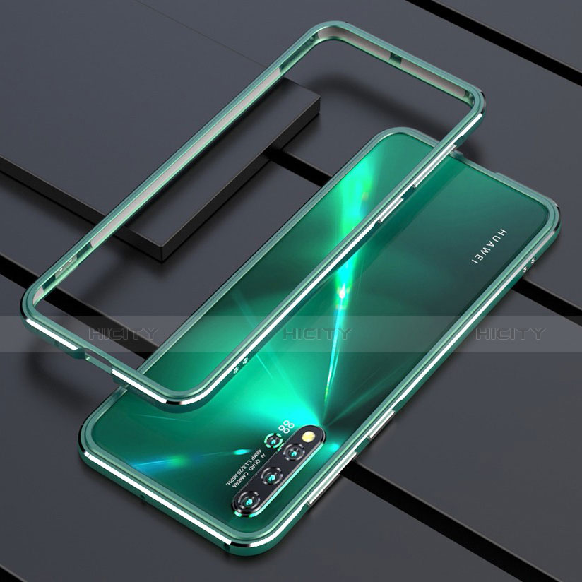 Funda Bumper Lujo Marco de Aluminio Carcasa T01 para Huawei Nova 5 Verde