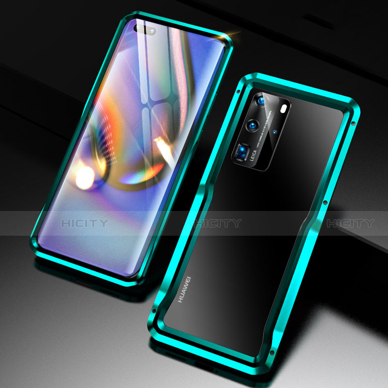 Funda Bumper Lujo Marco de Aluminio Carcasa T02 para Huawei P40 Pro Verde