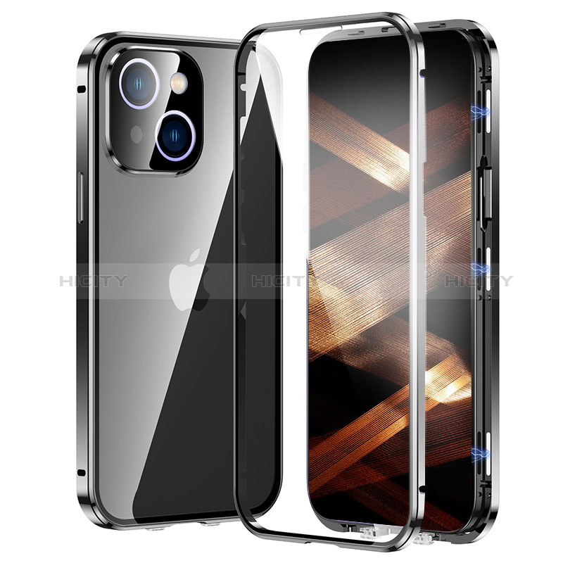 Funda Bumper Lujo Marco de Aluminio Espejo 360 Grados Carcasa LK2 para Apple iPhone 15