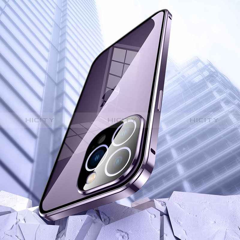 Funda Bumper Lujo Marco de Aluminio Espejo 360 Grados Carcasa LK2 para Apple iPhone 15 Pro