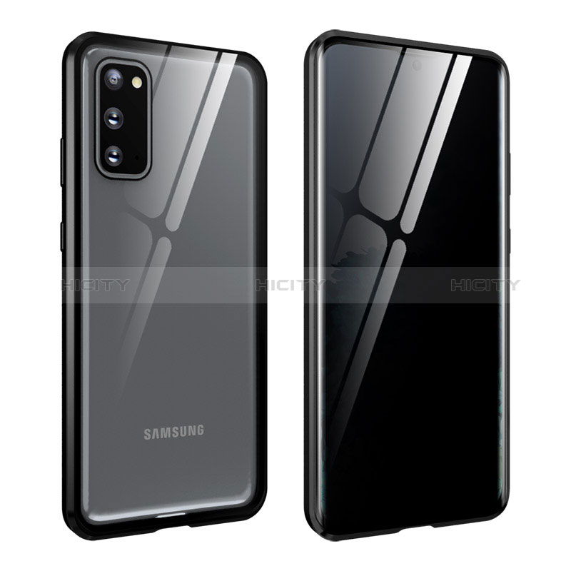 Funda Bumper Lujo Marco de Aluminio Espejo 360 Grados Carcasa LK2 para Samsung Galaxy S20 Negro