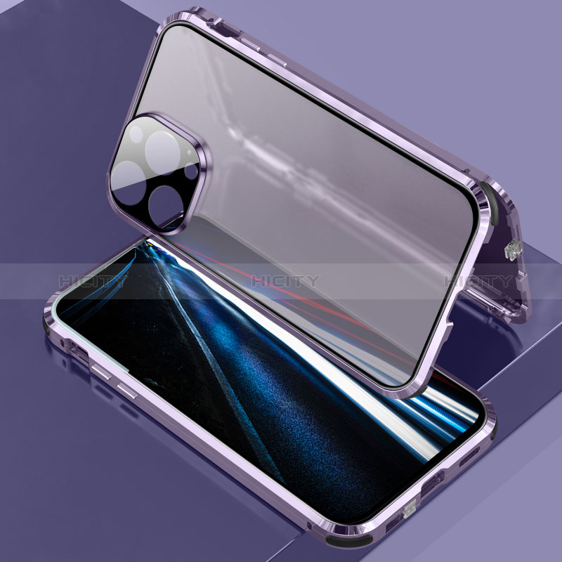 Funda Bumper Lujo Marco de Aluminio Espejo 360 Grados Carcasa LK3 para Apple iPhone 13 Pro Max