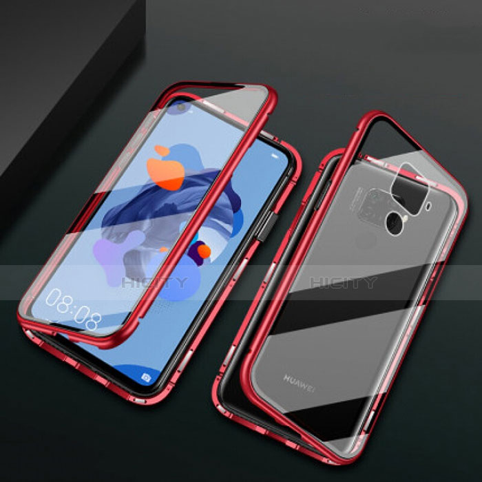 Funda Bumper Lujo Marco de Aluminio Espejo 360 Grados Carcasa M01 para Huawei Mate 30 Lite Rojo