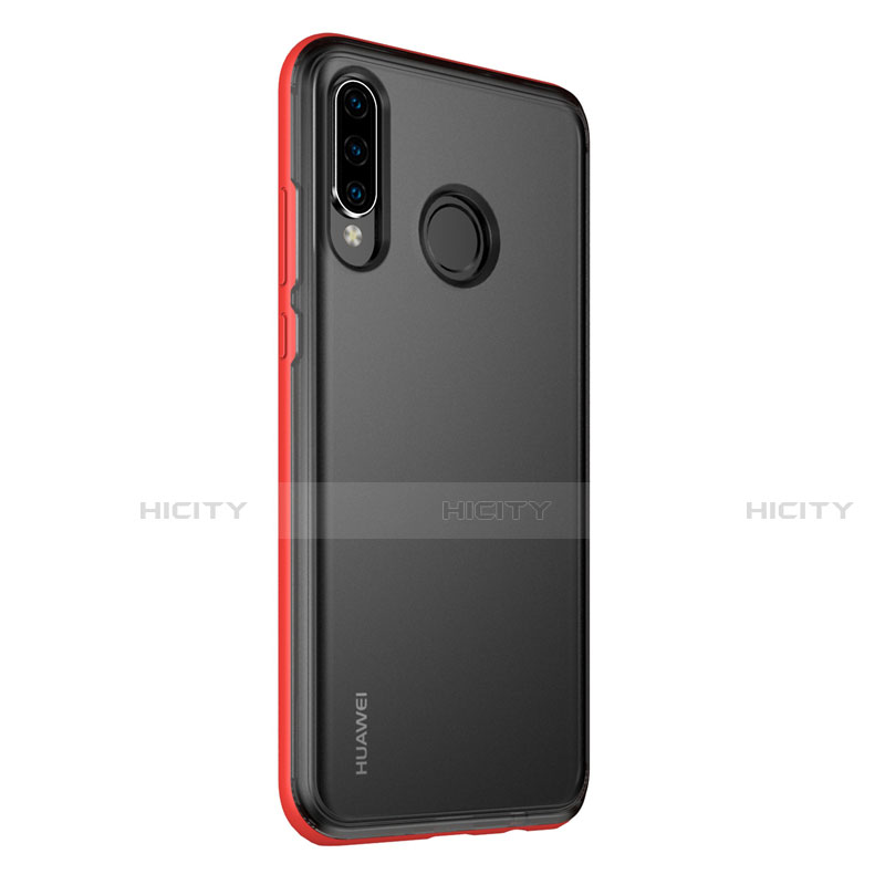 Funda Bumper Lujo Marco de Aluminio Espejo 360 Grados Carcasa M01 para Huawei P30 Lite New Edition Rojo