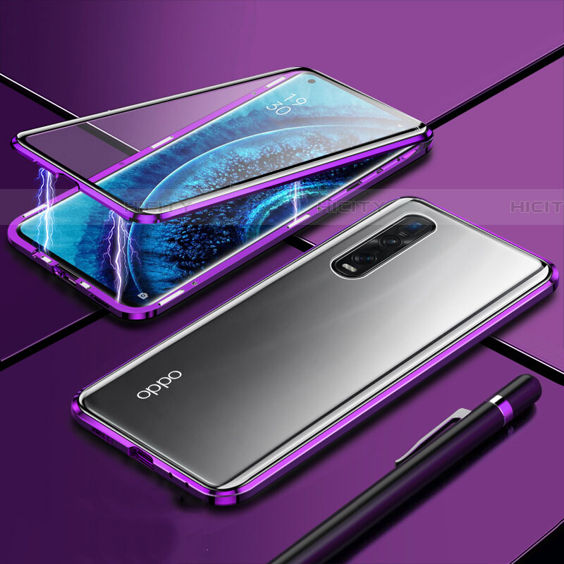 Funda Bumper Lujo Marco de Aluminio Espejo 360 Grados Carcasa M01 para Oppo Find X2 Pro