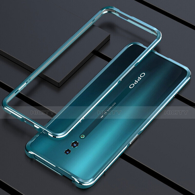 Funda Bumper Lujo Marco de Aluminio Espejo 360 Grados Carcasa M01 para Oppo Reno Verde