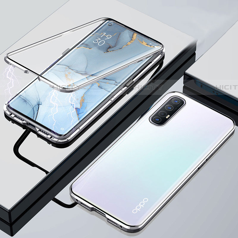 Funda Bumper Lujo Marco de Aluminio Espejo 360 Grados Carcasa M01 para Oppo Reno3 Pro