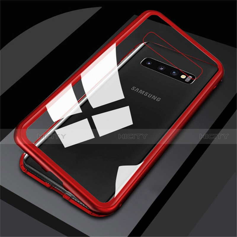 Funda Bumper Lujo Marco de Aluminio Espejo 360 Grados Carcasa M01 para Samsung Galaxy S10 5G Rojo