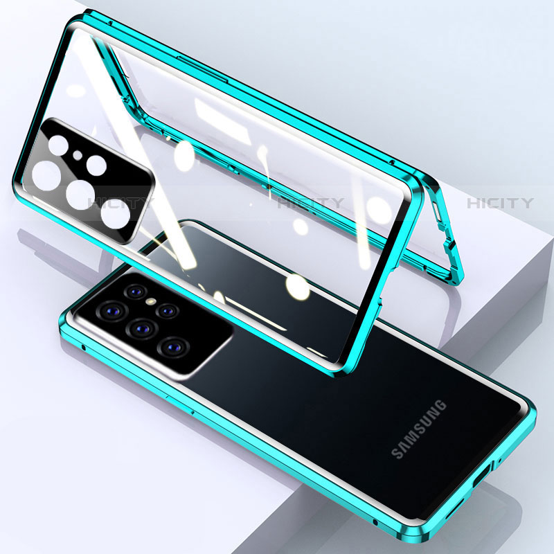 Funda Bumper Lujo Marco de Aluminio Espejo 360 Grados Carcasa M01 para Samsung Galaxy S21 Ultra 5G