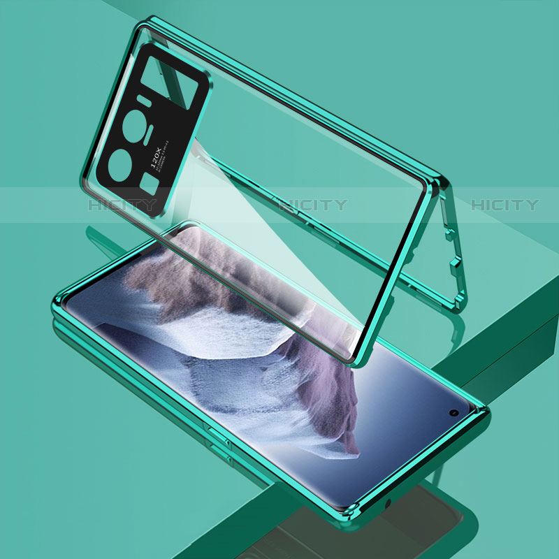 Funda Bumper Lujo Marco de Aluminio Espejo 360 Grados Carcasa M01 para Xiaomi Mi 11 Ultra 5G Verde