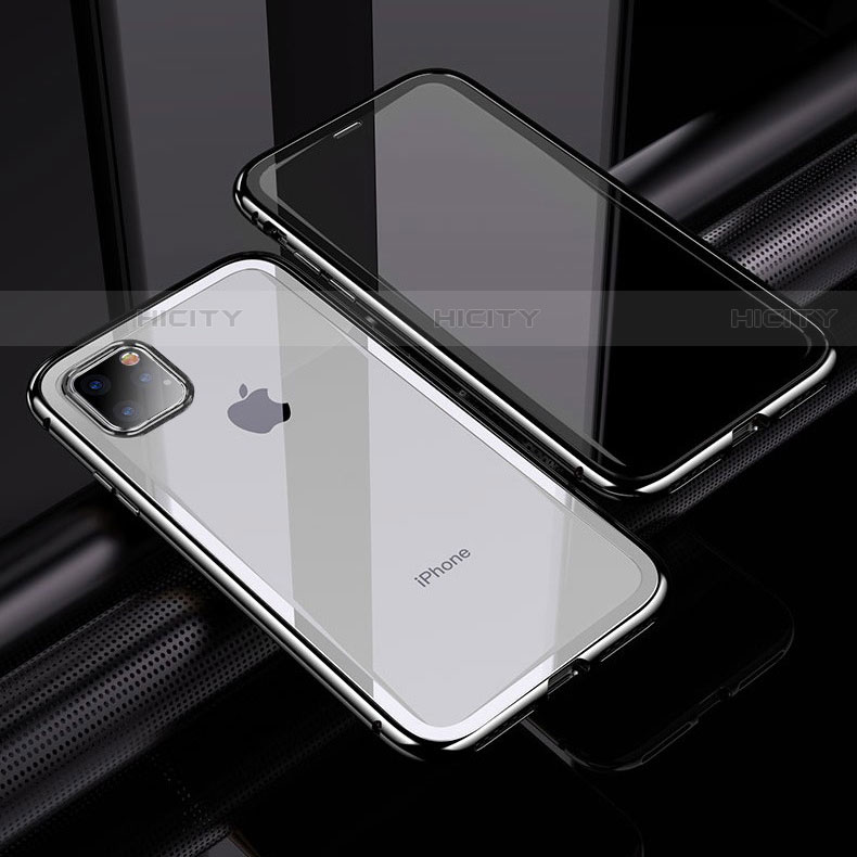 Funda Bumper Lujo Marco de Aluminio Espejo 360 Grados Carcasa M02 para Apple iPhone 11 Pro Plata